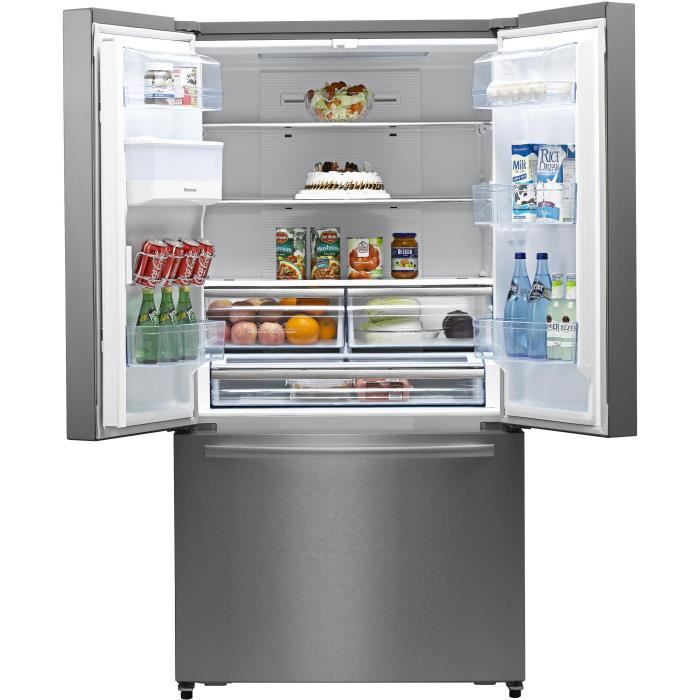 HISENSE - RF697N4ZS1 - Réfrigérateur multi-portes - 536L (417L + 119L) - froid ventilé total - A+ - L91cm x H178cm - Inox look