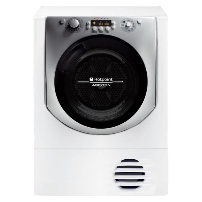 HOTPOINT Aqualtis Sèche-linge AQC9 BF5 - 9 kg - Séchage condensation - Classe B - Blanc et titanium