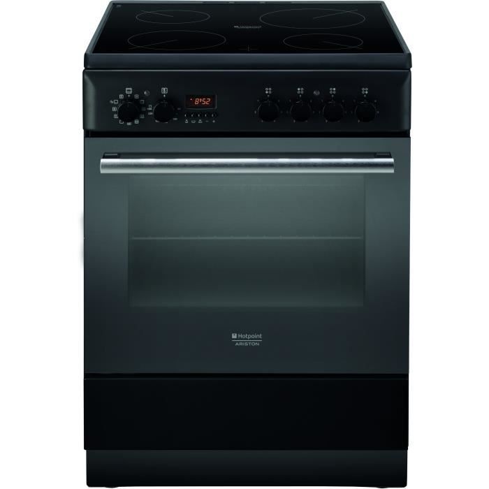 HOTPOINT H6VMH60A - Cuisinière table vitrocéramique 4 foyers - Four électrique - 60L - A - L60xH85cm - Anthracite