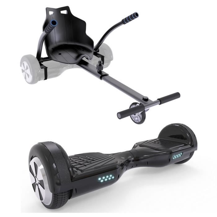 URBANGLIDE Pack Hoverboard + Kart Pilot - Noir - Roues 6.5" - 550W - 4Ah - Longueur ajustable