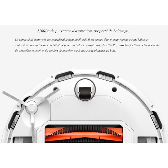 Xiaomi Robot Aspirateur Pro Version Noir 2 en 1 Balayage et Vadrouille Support Wifi Mi home Application LDS Navigation