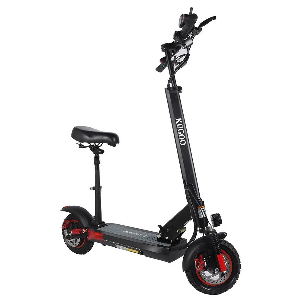 KugooKirin M4 PRO Version Améliorée Scooter Électrique Pliable 10Pouces Pneu Tout-Terrain 500W Moteur Brushless 48V 18Ah Batterie 3Modes de Vitesse Vitesse Max 45KM/h 70KM Longue Portée Selle Amovible - Pro